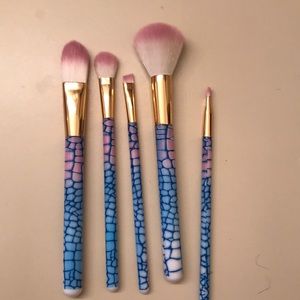 Set of stylish unused make up brushes