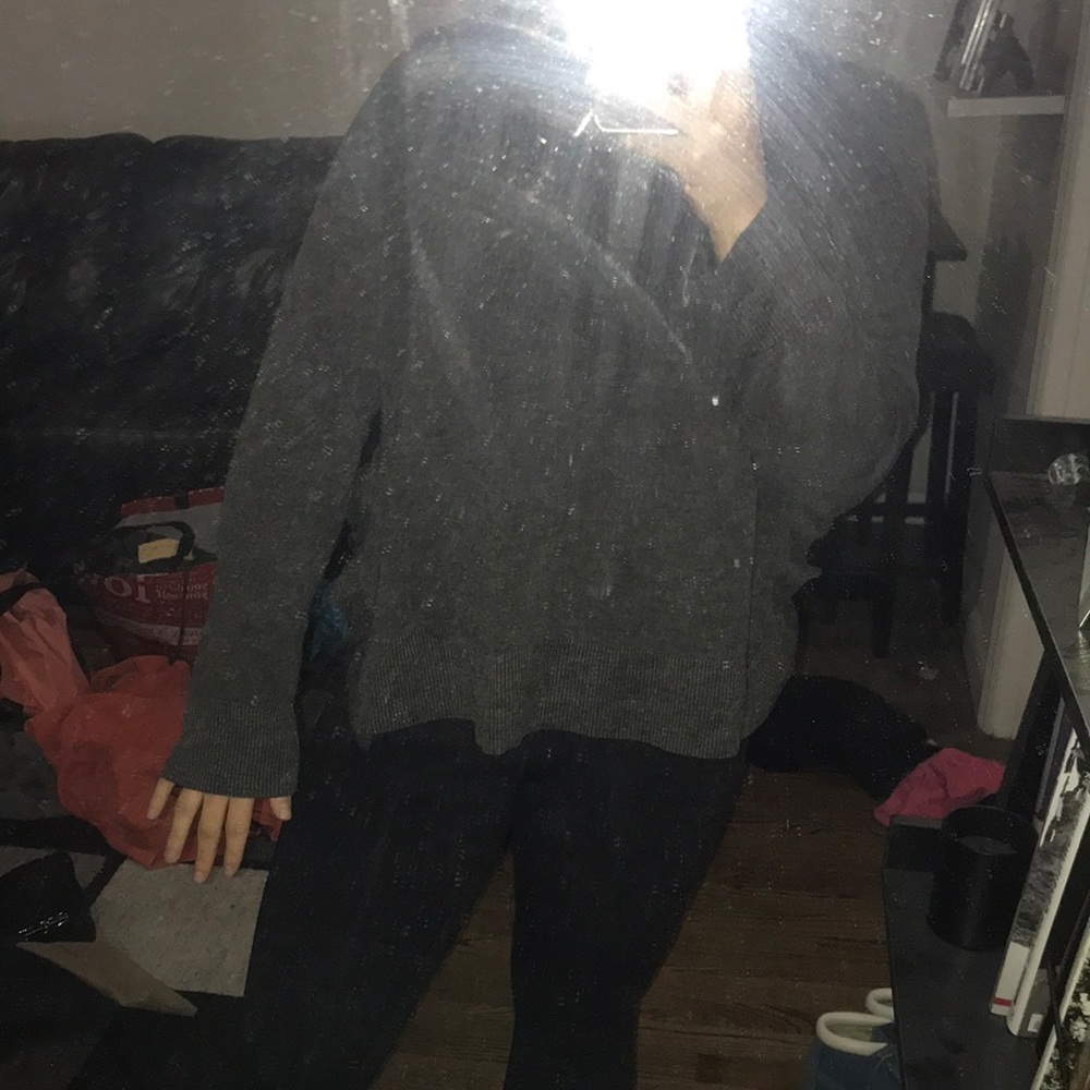 ZARA GRAY RUFFLE SIDE SWEATER - Picture 5 of 8