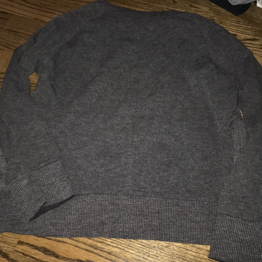 ZARA GRAY RUFFLE SIDE SWEATER - Picture 2 of 8