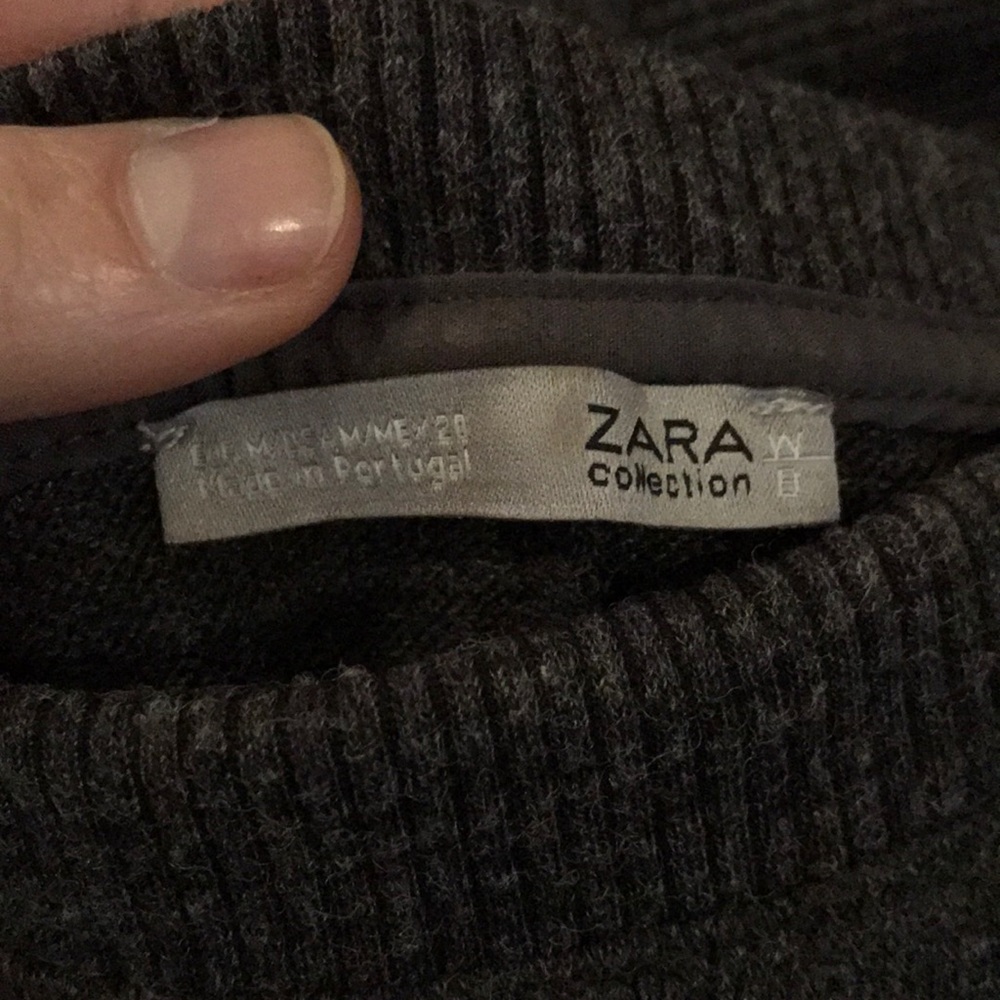 ZARA GRAY RUFFLE SIDE SWEATER - Picture 8 of 8