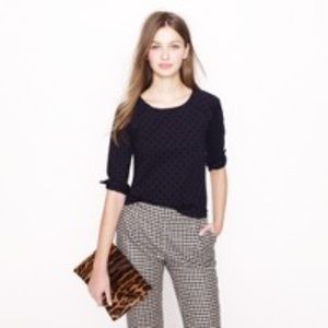 J.Crew Velvet-dot ponte top