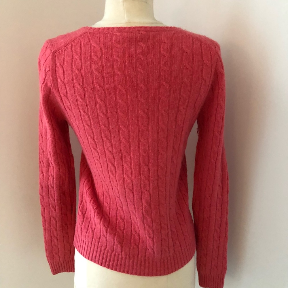 V-neck sweater in merino wool-cotton - Picture 3 of 3