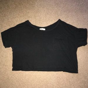 Hollister cropped black tee
