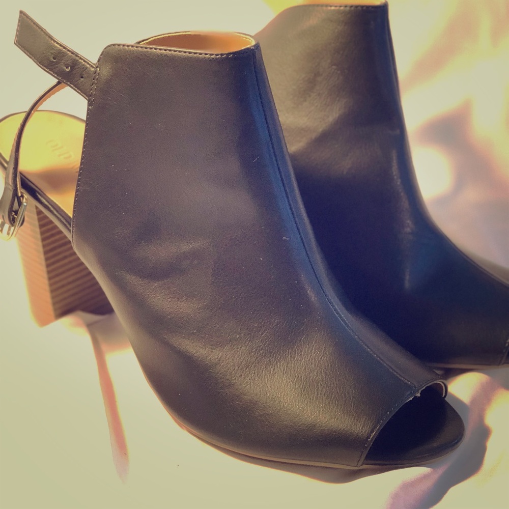 Peep toe ankle booties
