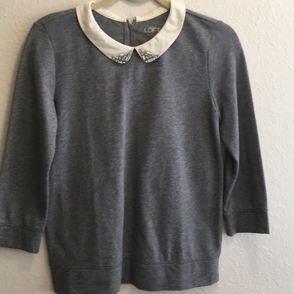 NWOT LOFT Jeweled Collar Top
