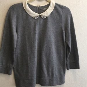 NWOT LOFT Jeweled Collar Top
