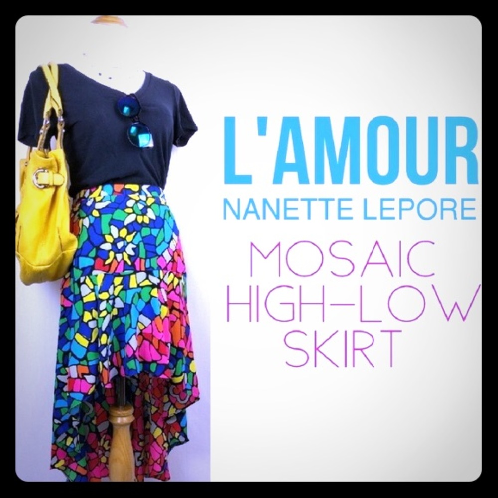 Nanette Lepore High-low mosaic skirt