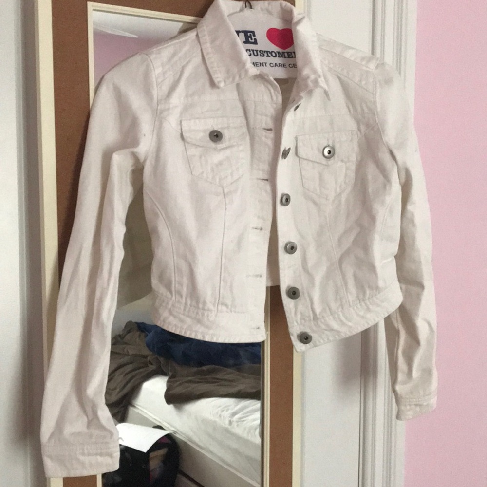 white jean jacket
