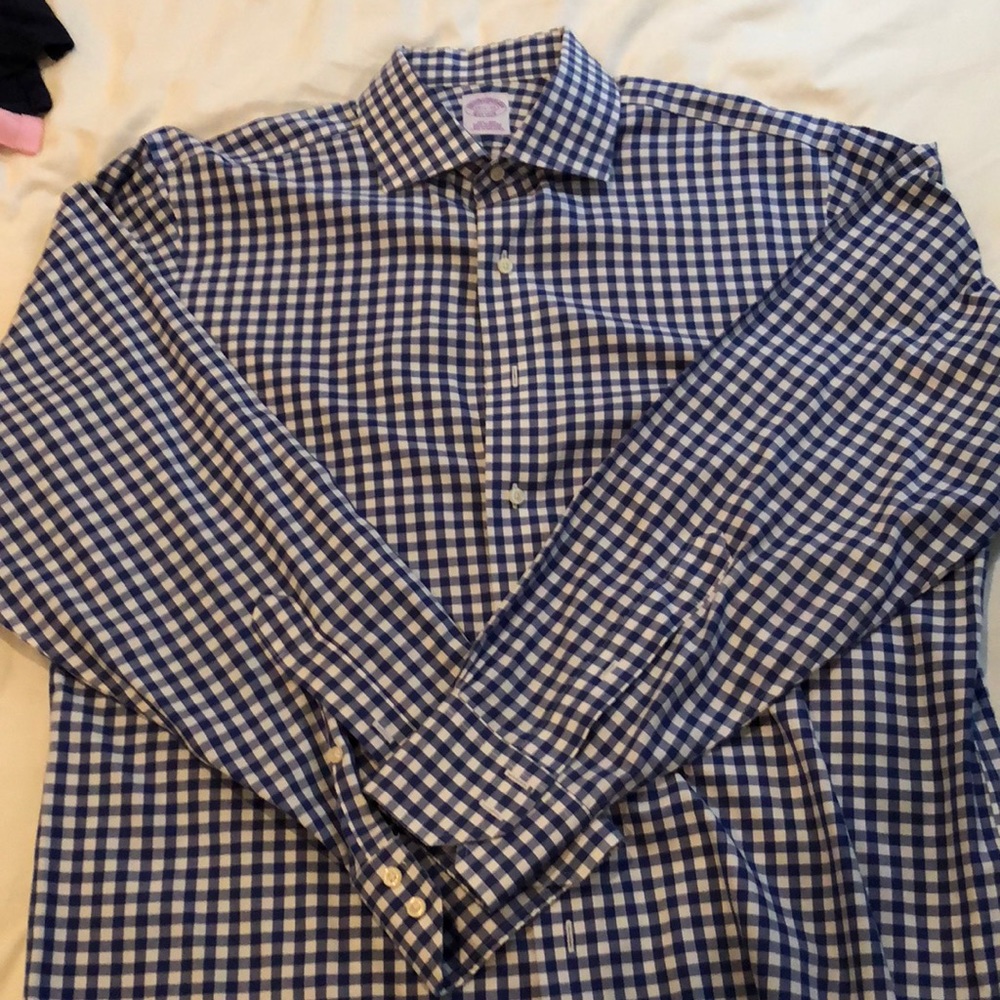 Brooks Brothers blue checkered button down