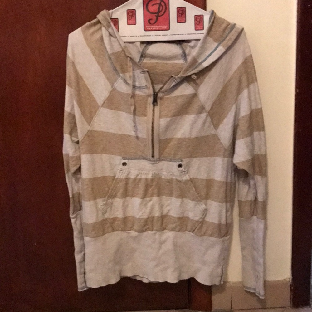 Free People Hooded striped sweatshirt
