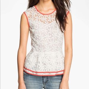 Pure Sugar Daisy Lace Peplum Top