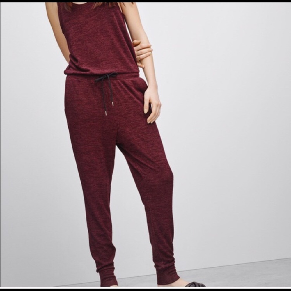 Aritzia maroon jumpsuit