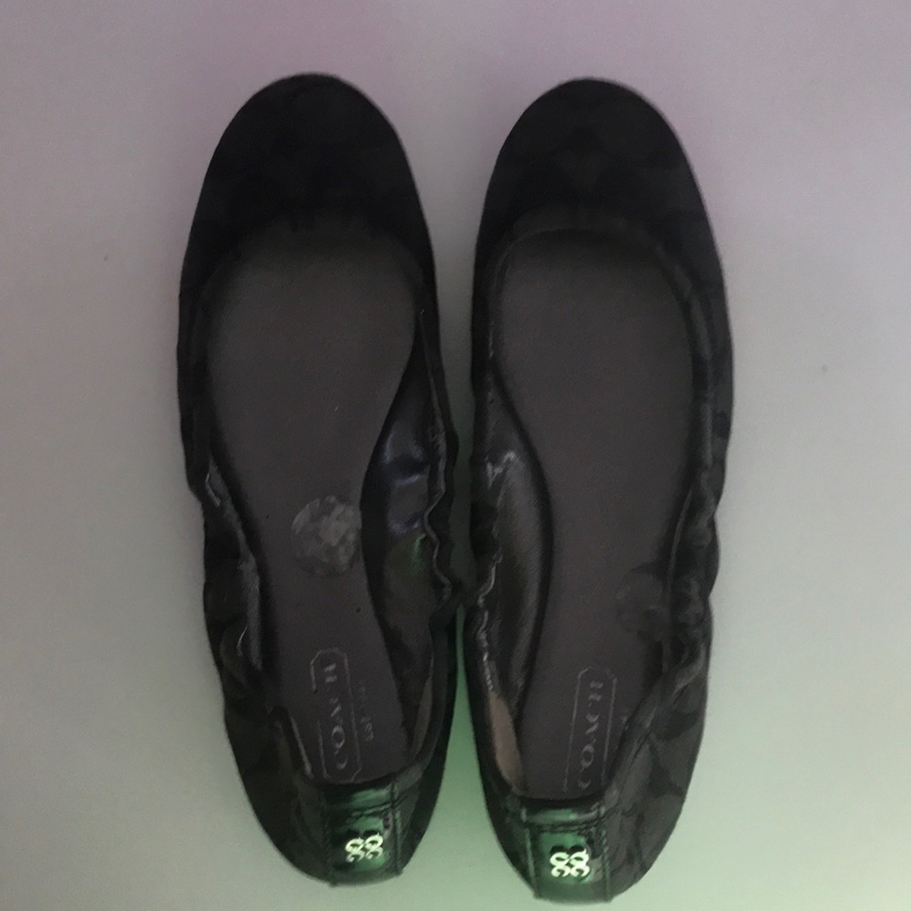 Black Logo Coach Flats!!!