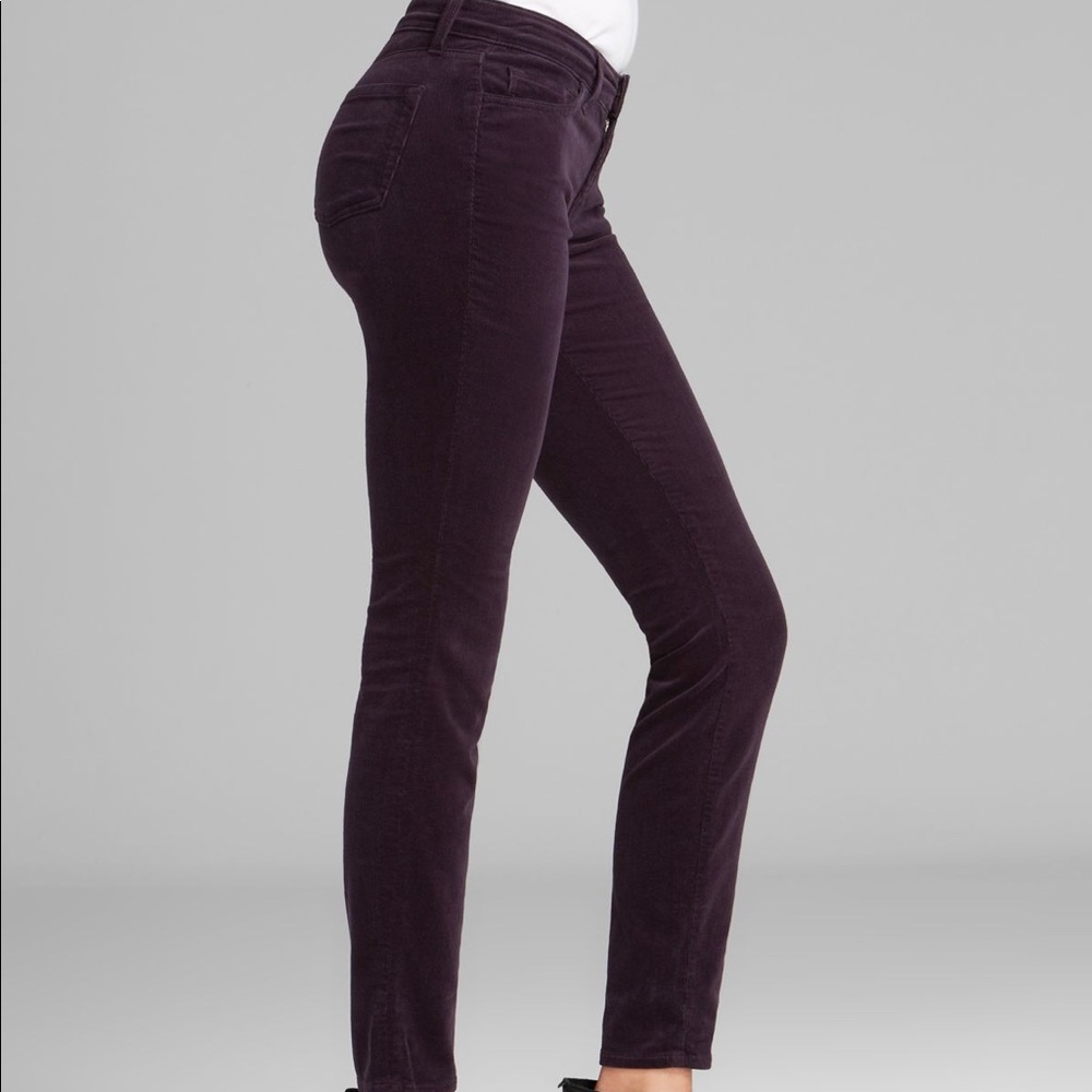 J Brand mid-rise purple corduroy skinny jeans