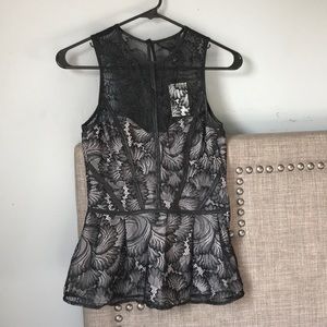 H&M black lace top size 2 NWT