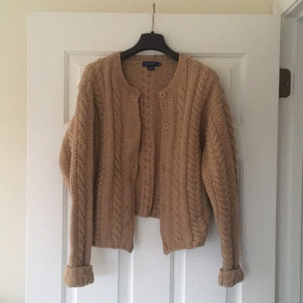 JCrew crop wool cardigan.