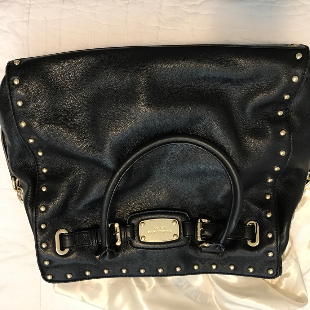 Black MK Purse with gold studs