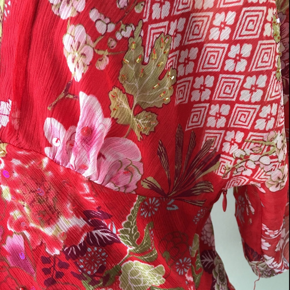 Floral Kimono Blouse Top Small - Picture 5 of 5
