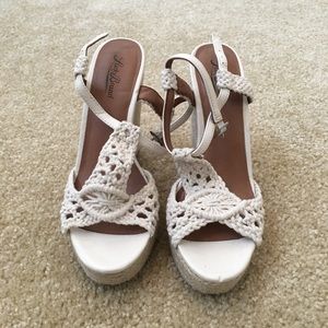 LIKE NEW Cream Crochet Wedges
