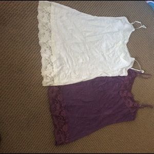 Lot of 2 Maurice's tank tops with lace detail