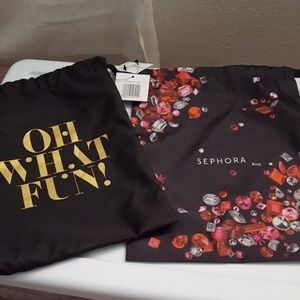 Lot of 2 Sephora drawstring bags cute