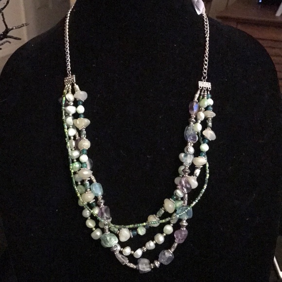 Hand crafted 4 strand Gemstone Necklace - Picture 3 of 4