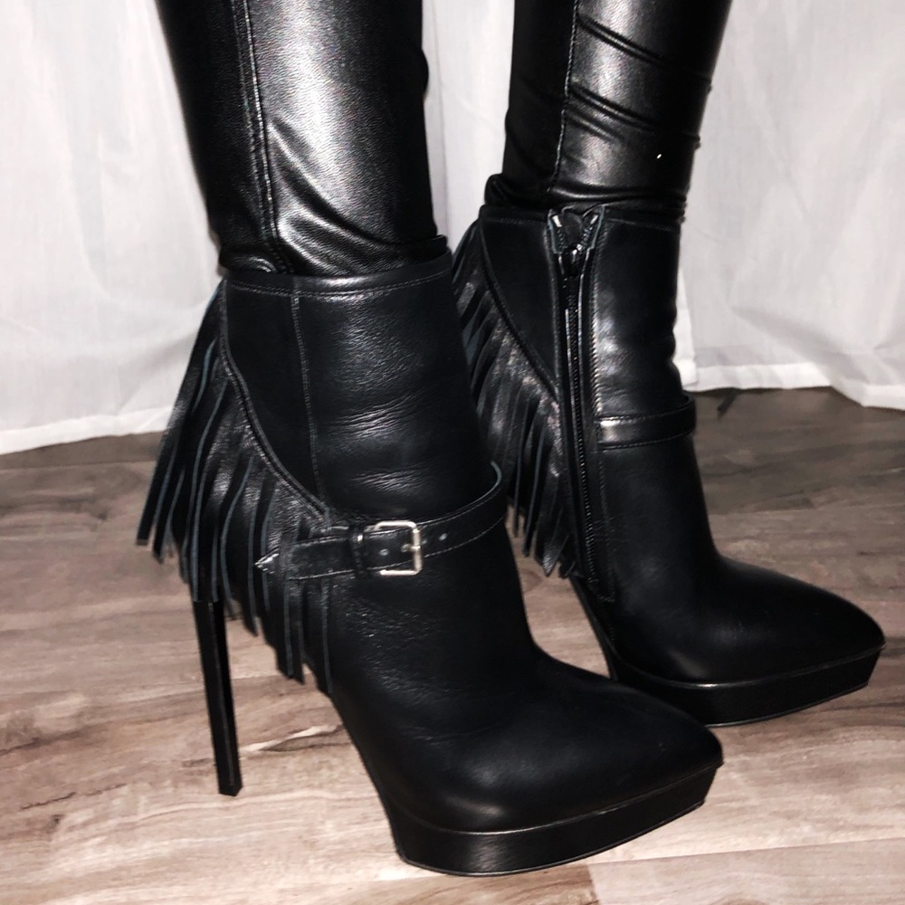 YSL leather booties