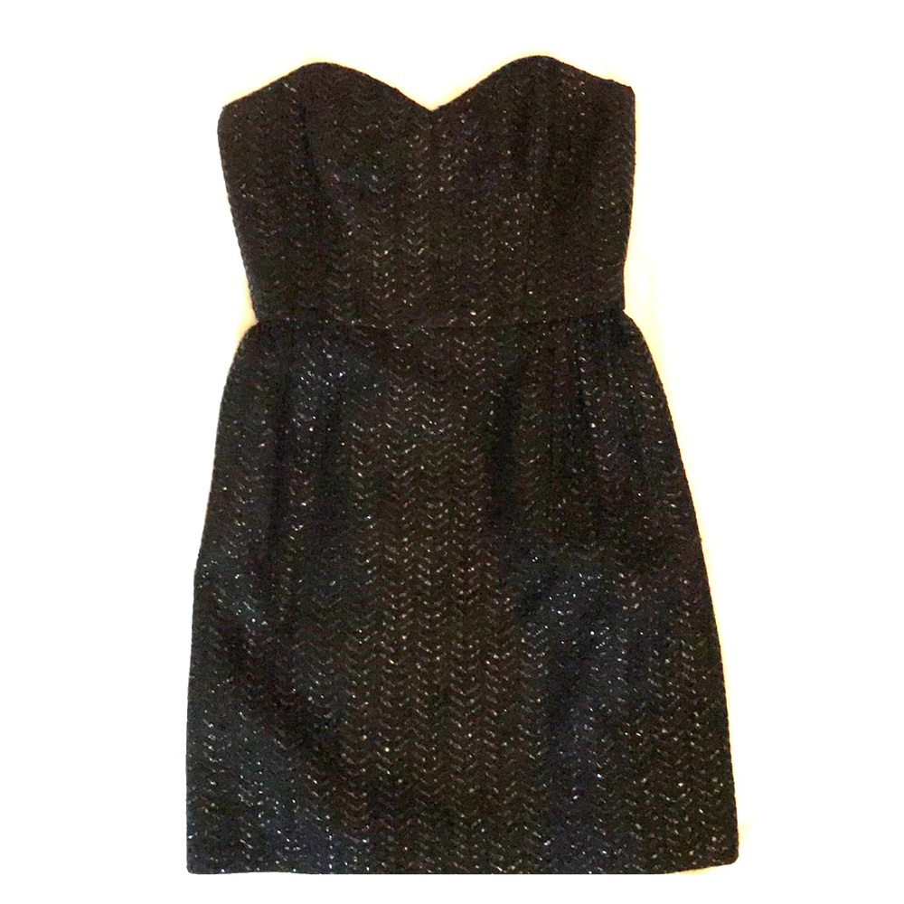 Milly Black Strapless Dress with Metallic Size 0