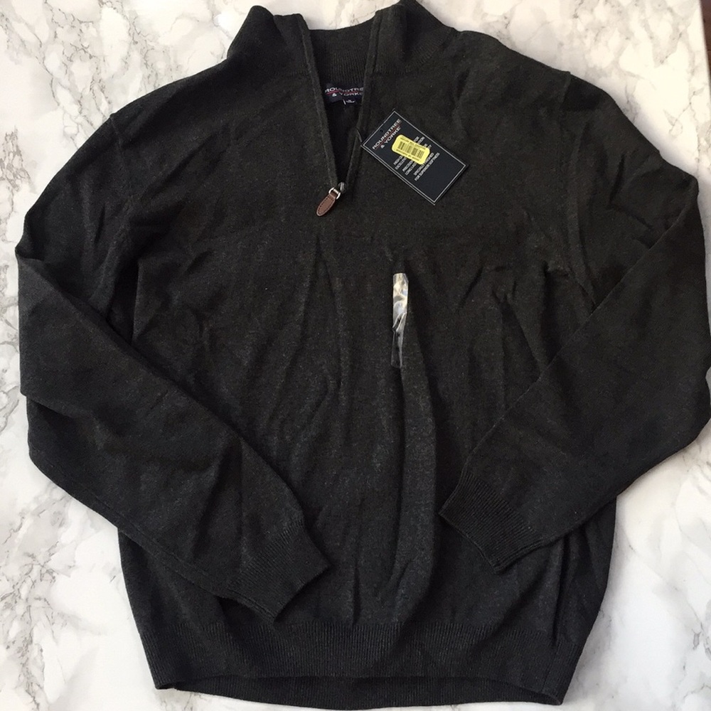 Half zip pullover sweater! NWT! Grey!