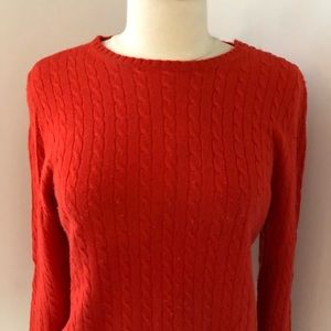 Italian cashmere mini-cable sweater