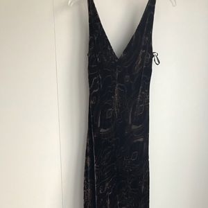 NWOT Brown Velvet Long Party Dress