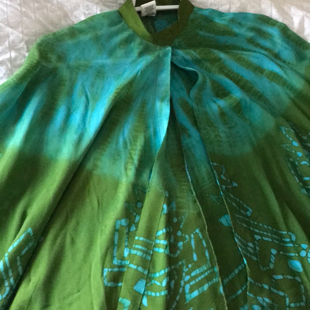 100% silk hand painted cape