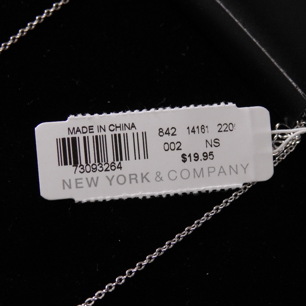 NWT silver Initial necklace crystal E,  NYCON32-E - Picture 2 of 5