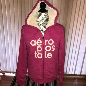 Aeropostale Fur-Lined Hooded Sweatshirt