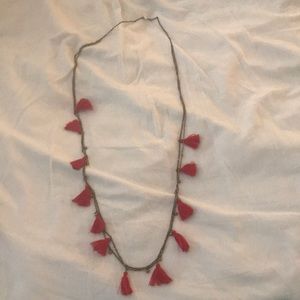 Red Mini Tassel Necklace