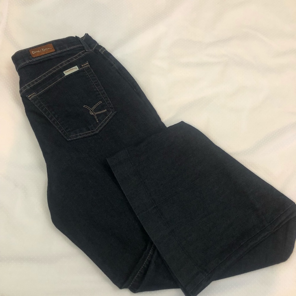 David Kahn wide flair stretch trouser blue size 29