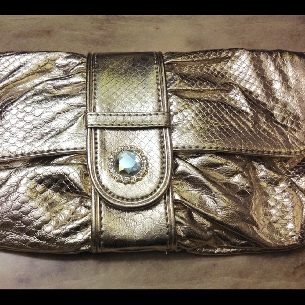 Bright shiny gold clutch