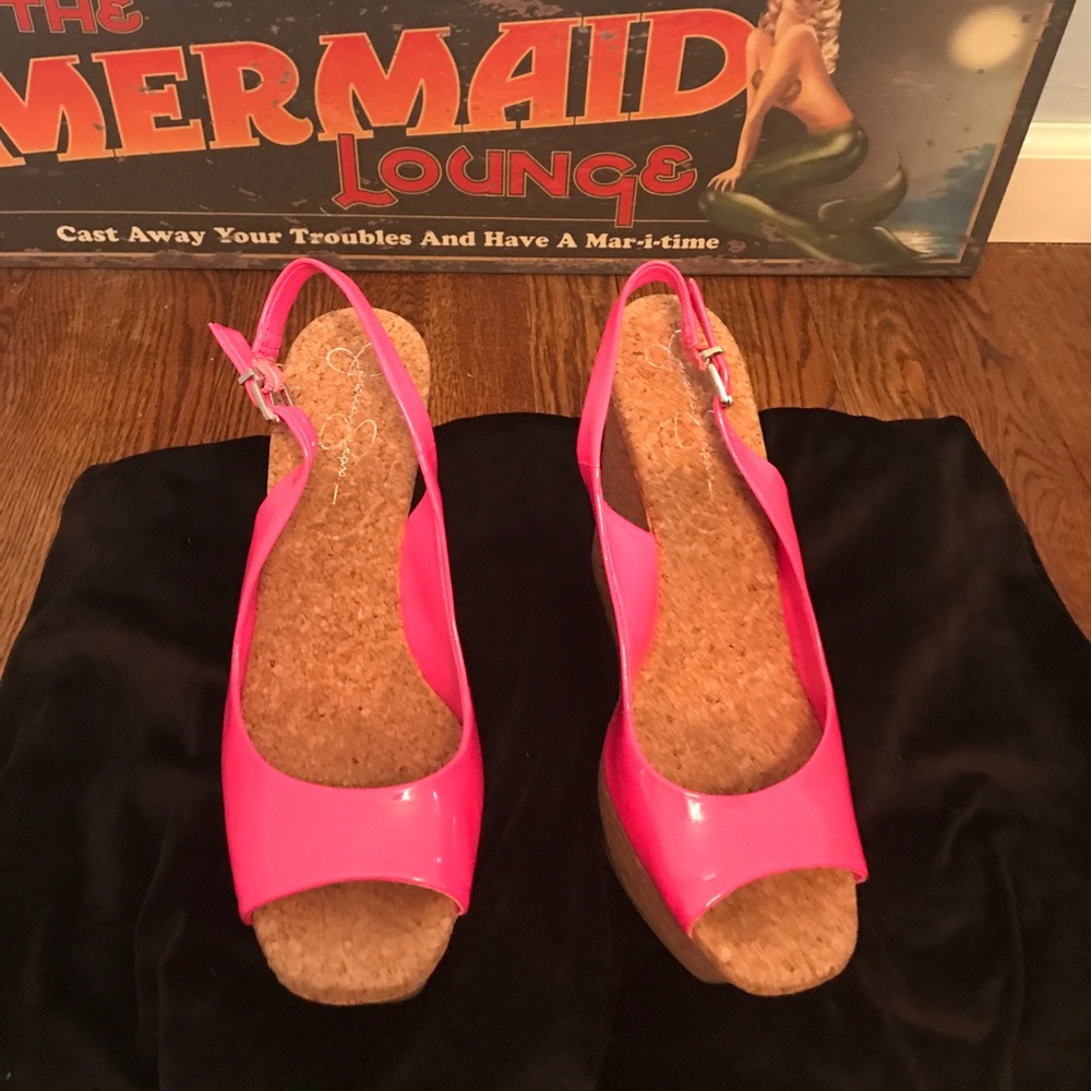 Shoes! Jessica Simpson leather and cork platform