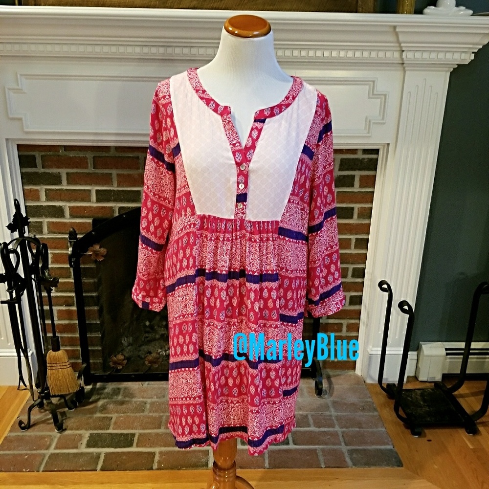 Buy 2 Get 1 FREE!! Pink Boho Tunic Style Dress
