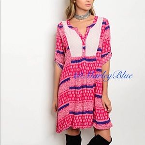 $8 Pink Boho Tunic Style Dress