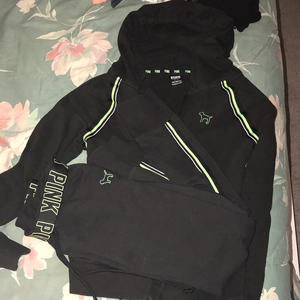 LOVE PINK NEON GREEN AND BLACK SET