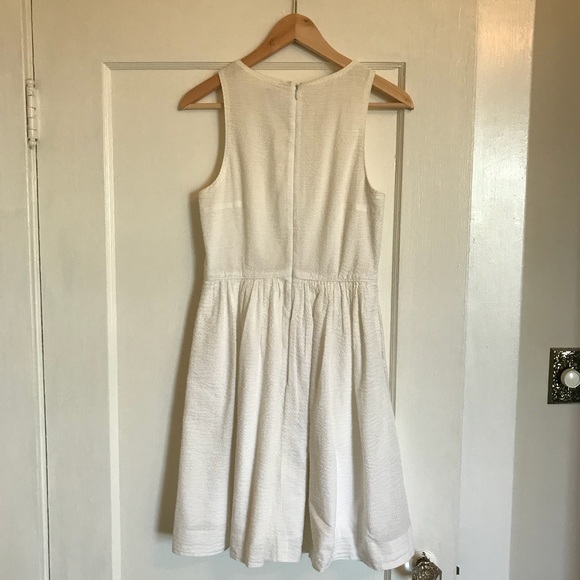Cream J Crew cotton fit flare dress w/side pockets - Picture 2 of 4