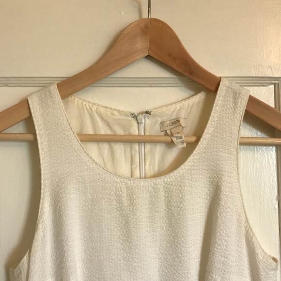 Cream J Crew cotton fit flare dress w/side pockets - Picture 3 of 4