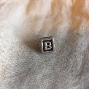 'B' silver pandora charm