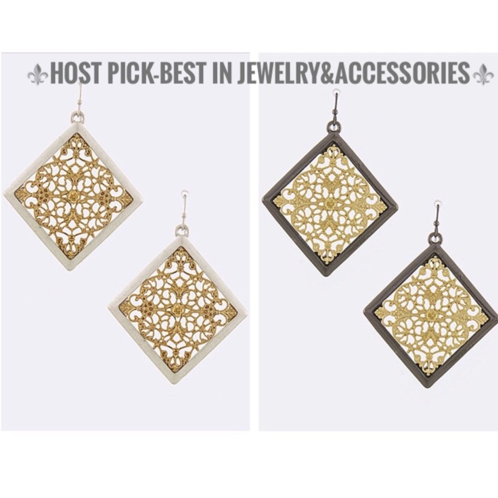 🍁5/25🍁 🎉HP🎉Large Filigree Statement Earrings