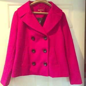 Fushia Wool Pea Coat