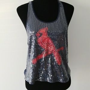 PINK Cardinals sequin tank
