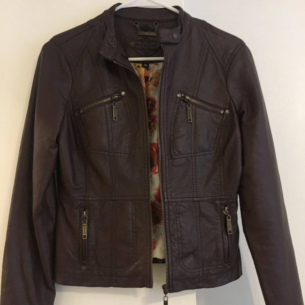 Jou Jou Faux-Leather Moto Jacket