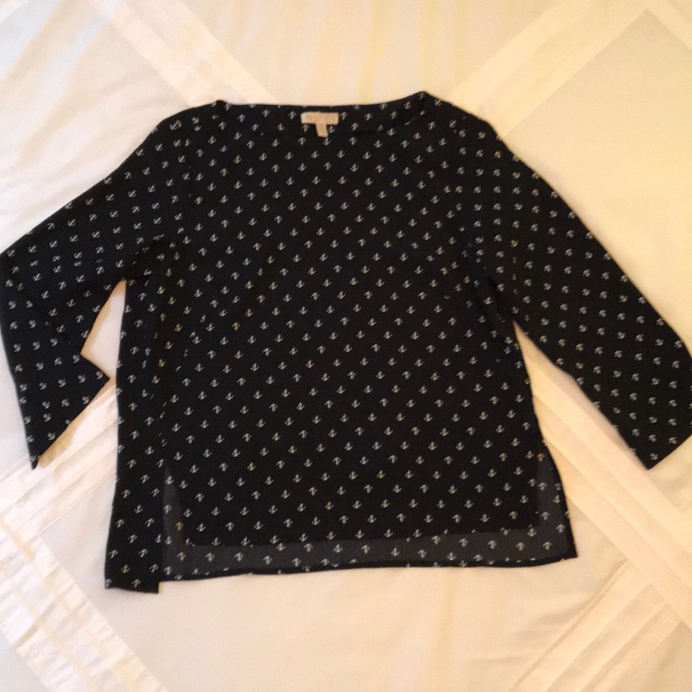 5 for $20 ✨ WORN ONCE 3/4 Sleeve Anchor Blouse