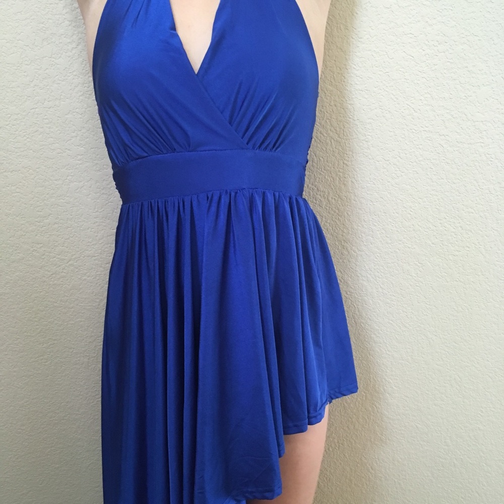Blue Silk Dress - hand made custom
